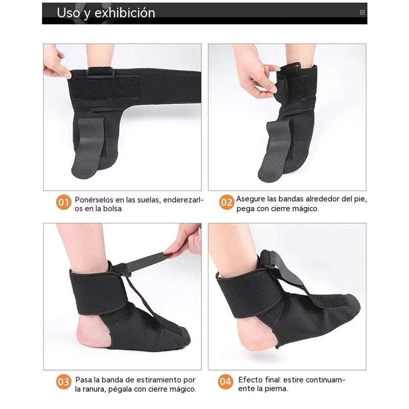 【2 unidades】Ortesis para pie caído y fascitis plantar – Soporte de tobillo ajustable, corrección de varo/valgo, banda de estiramiento y suela antideslizante.