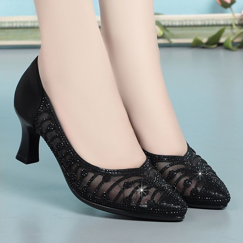 💞【35~40】Nuevo estilo de tacones altos de cuero genuino transpirable