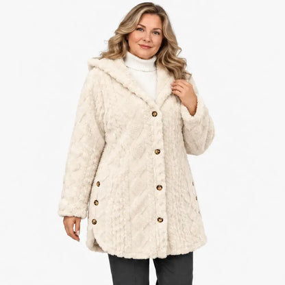 ✨【S-5XL】Dámský teplý ležérní kardigan s kapucí a dlouhým rukávem (oboustranný fleece)