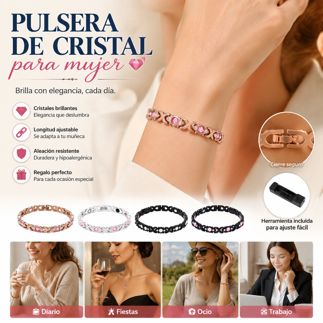 📢📢 ¡¡¡50% de descuento!!! 📿💎 Pulsera de cristal para mujer