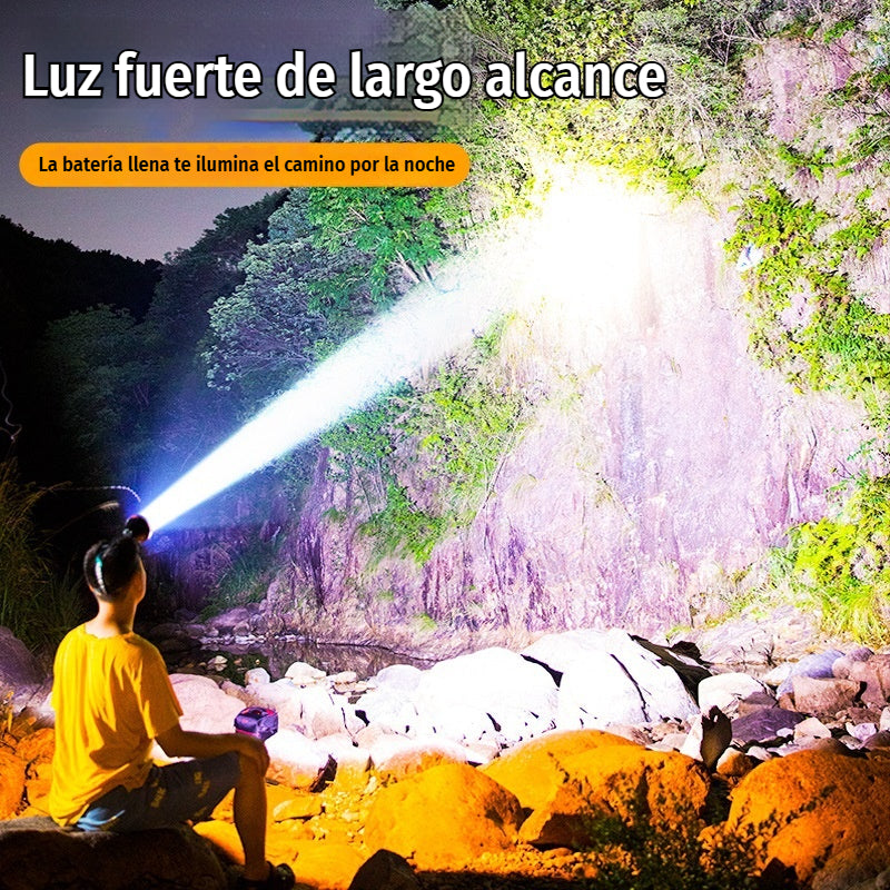 ⚡Foco de búsqueda montado en la cabeza de alto rendimiento 🔋 Batería de litio recargable de larga duración, 💡 luz superbrillante, 💧 resistente al agua, perfecto para pesca y exteriores.