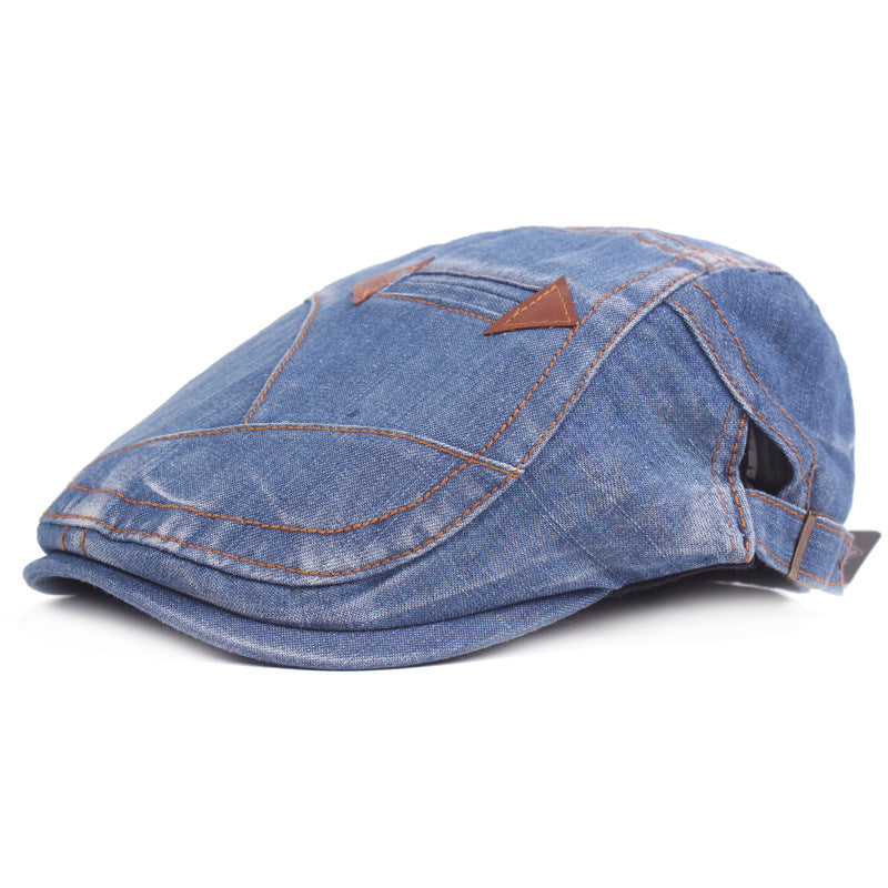 ⏰Oferta por tiempo limitado:😎Boina de mezclilla para hombre Gorra con visera Retro Sombrero informal