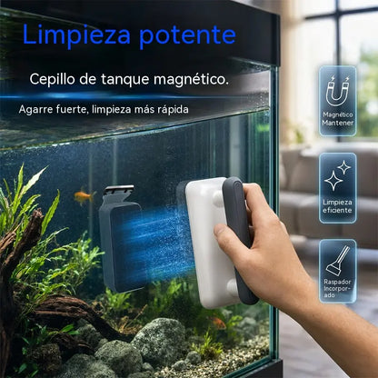 Herramienta magnética para limpiar cristales de acuario