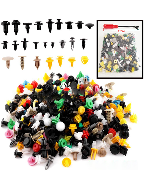 🚗 Kit de 500 Grapas para Coche – Clips Universales de Nylon para Paneles y Tapizados