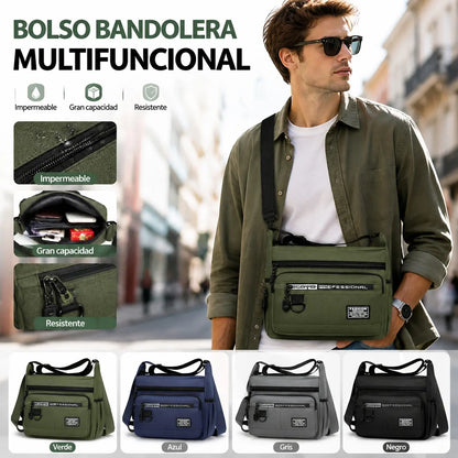 Bolso casual para hombre de gran capacidad, ligero e impermeable