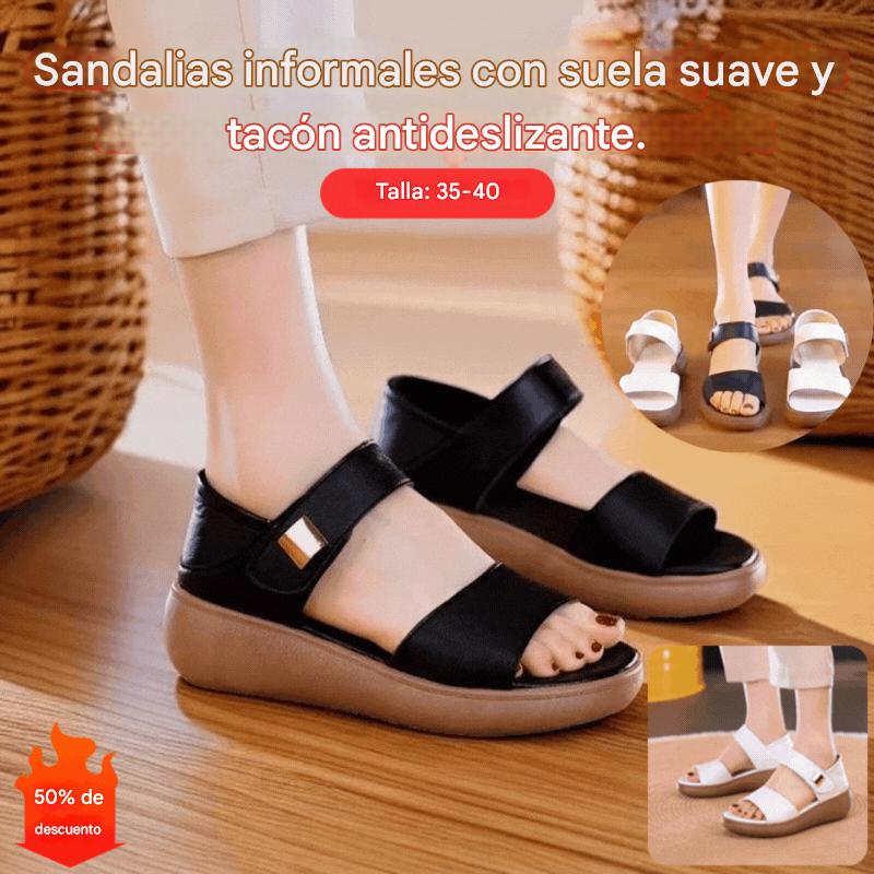 💞【35-40】Nuevas sandalias casuales con suela suave y tacón antideslizante de 2026.