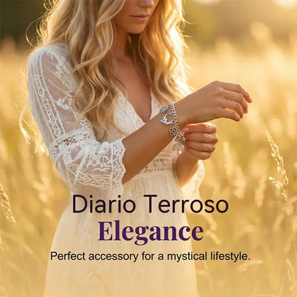 Pulsera de dijes vintage con aire místico para mujer – Joyería celestial, gótica y boho 🔮✨