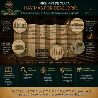 🔥📜 OFERTA ESPECIAL | Cuadro de historia sincronológica: 6.000 años de acontecimientos bíblicos y mundiales en una línea de tiempo desplegable.