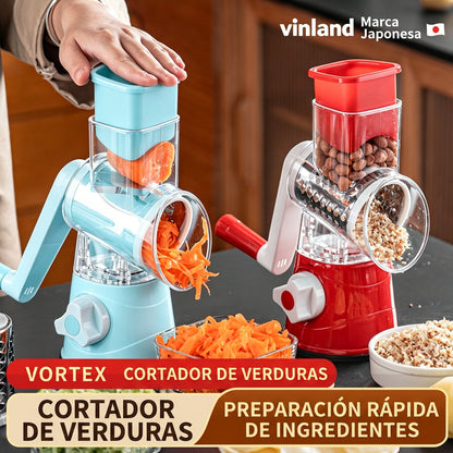 🍎🥩🌶️Cortador de verduras de tambor multifuncional con manivela
