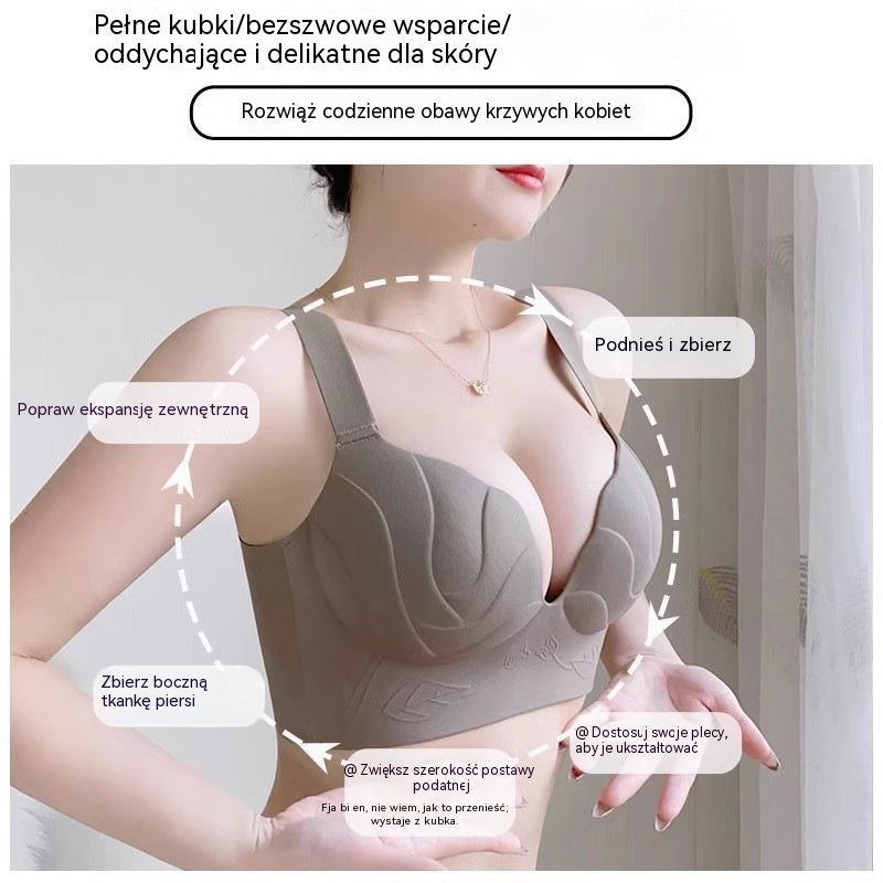 【Kup 1, a 1 dostaniesz gratis】【2 sztuki】Nowy biustonosz w dużym rozmiarze dla kobiet, wygodny, zapewniający wsparcie, zapobiegający obwisaniu i z efektem push-up.