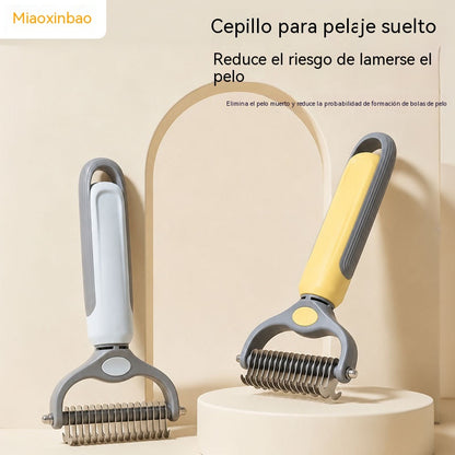 【2 pieza 27 euros】Peine de acero inoxidable de doble cara para el cuidado de mascotas, peine para desenredar y reducir el cabello de gatos y perros.