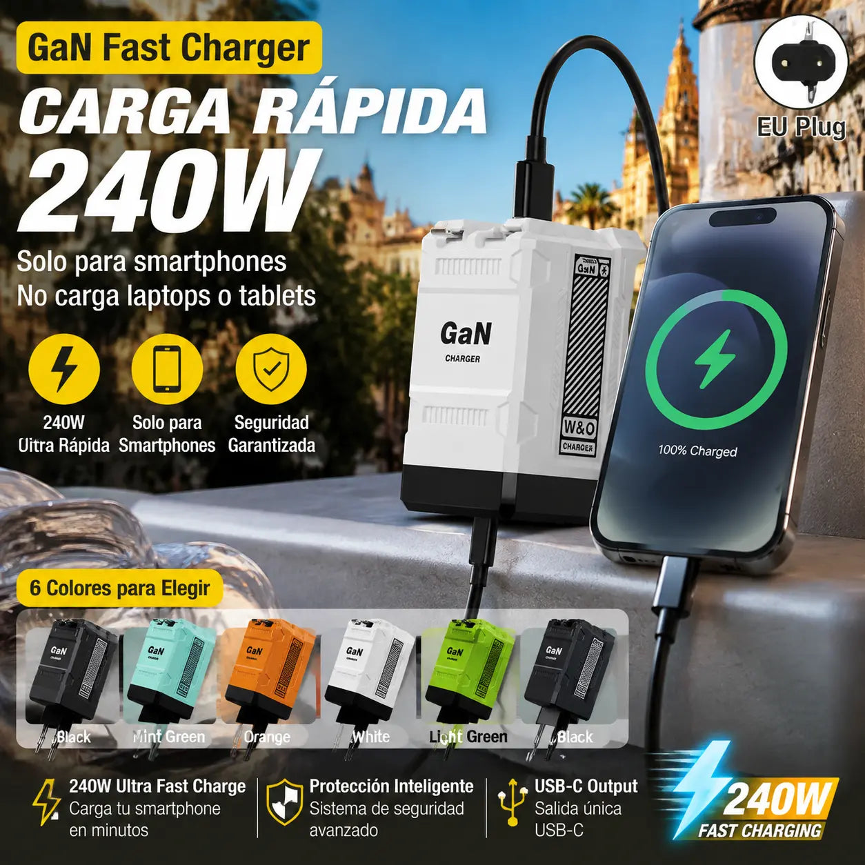 ⚡【Gran oferta】🔥Cargador rápido 2 en 1 de 120 W compatible con iPhone, teléfonos móviles y tabletas✅️