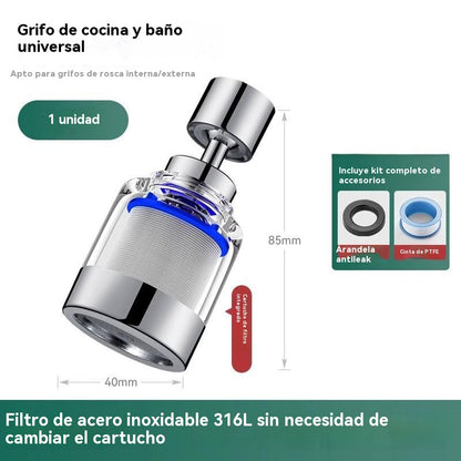 Aireador de filtro universal con interfaz de acero inoxidable