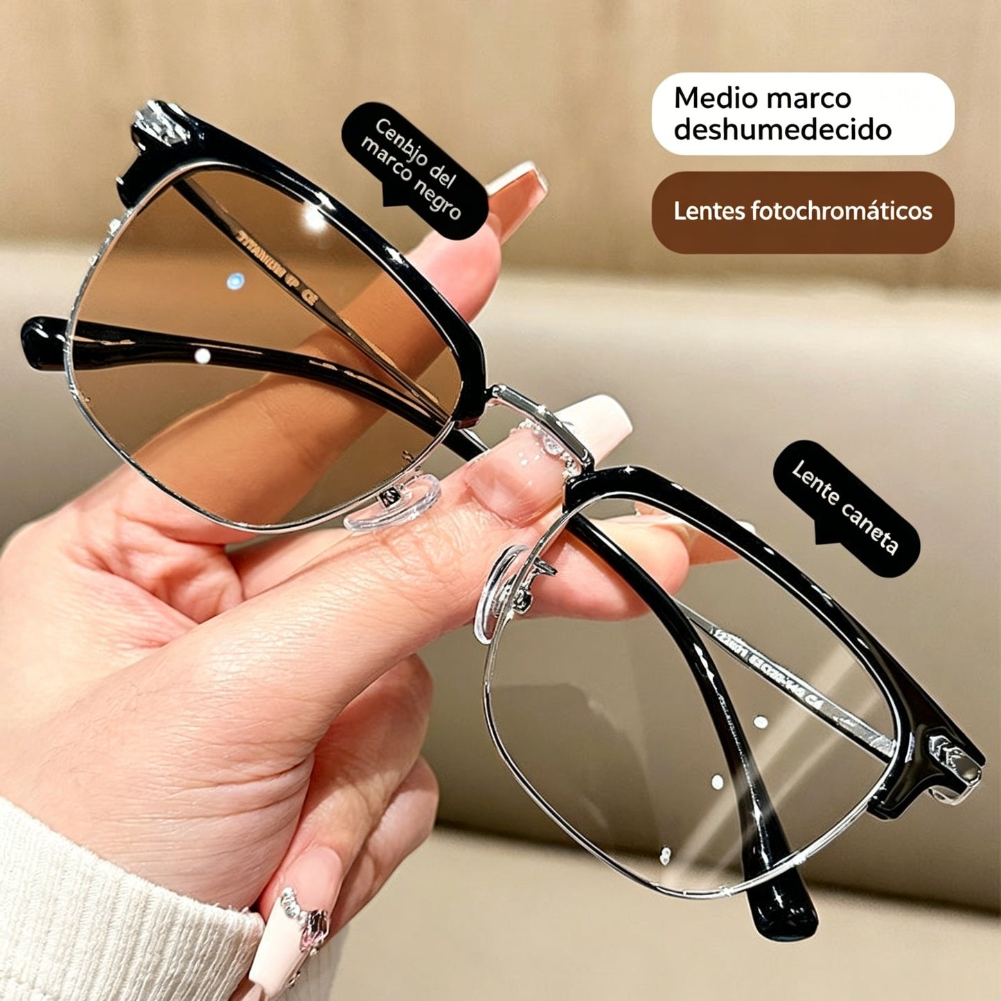Gafas inteligentes con zoom automático contra la luz azul