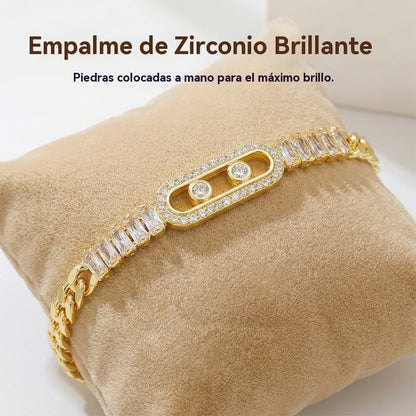 ✨ ¡50% de descuento! 🔷 Pulsera dorada para mujer con circonitas 💫