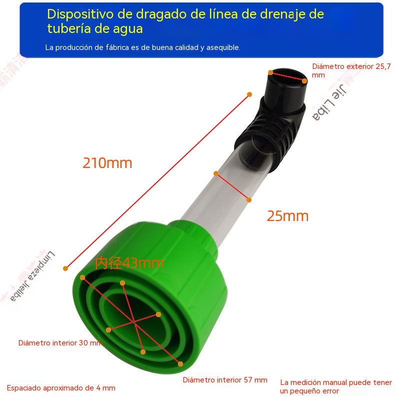 Herramienta para limpiar el tubo de desagüe del aire acondicionado, limpiador de tuberías de condensación, elimina rápidamente las obstrucciones, compatible con aspiradoras.