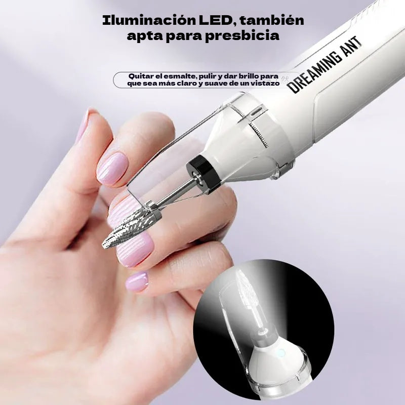 ✨💅Pulidor de uñas manual 2 en 1 con lámpara de calor y lima de uñas multifuncional.