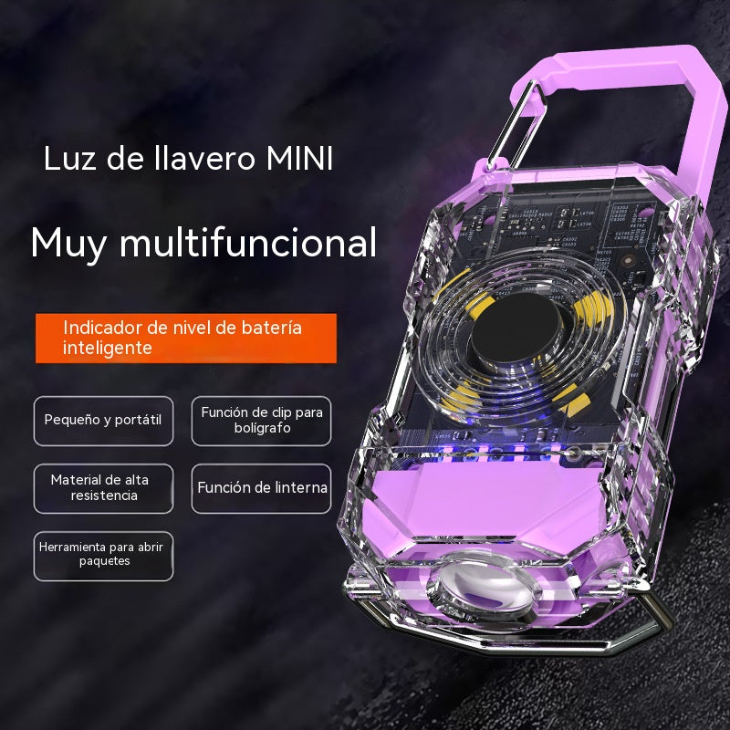 【Compra 1 y llévate 1 gratis】【2 pieza】Nueva minilinterna de llavero con seis modos ajustables y luz de advertencia.