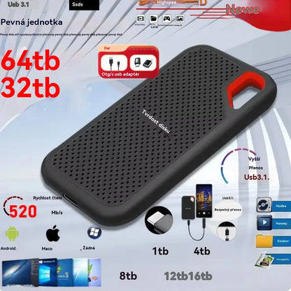 【Poslední den 🔥50% sleva】💥【128TB】 Vysokorychlostní a velkokapacitní mobilní pevný disk