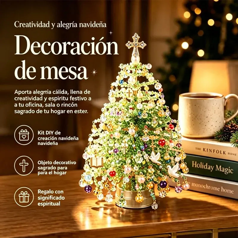 🎄✨ Kit DIY Árbol de Navidad Luminoso con Cuentas | Crea tu Propia Decoración Navideña