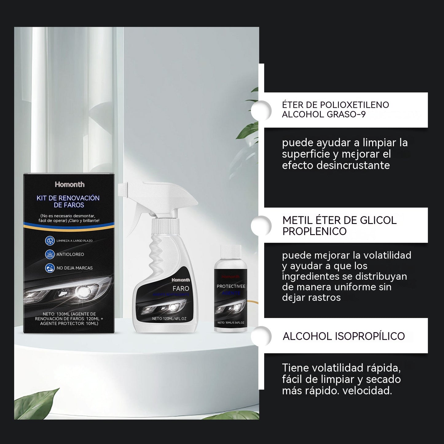 🚗💡Kit de reparación de faros para coches antiguos: restaura la claridad y mejora la visibilidad nocturna.