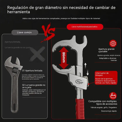 Llave universal ajustable de doble cabezal