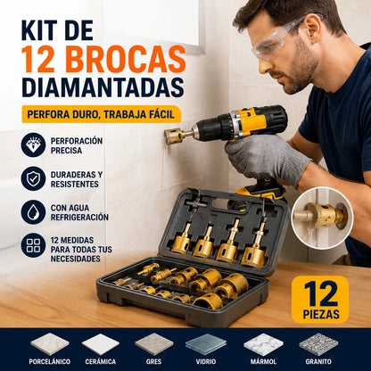 Kit de brocas de diamante para sierra de corona
