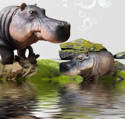 🔥【Hipopótamo + Bomba de aire】Bomba de aire de burbujas con forma de hipopótamo para acuario, adorno decorativo neumático para acuario
