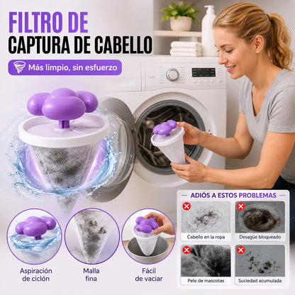 【6 piezas】Filtro Flotante para Lavadora – Atrapa Pelusas, Cabellos y Pelos de Mascota en Cada Lavado