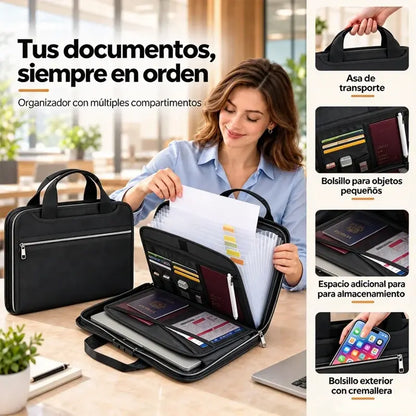 📁🔥 Carpeta Organizadora de Documentos de 13 Compartimentos | Bolsa de Gran Capacidad Resistente al Agua y al Calor para Documentos y Recibos