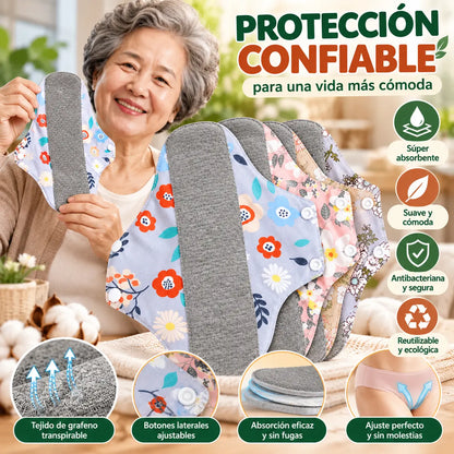 🔥【5 piezas 24 euros】Almohadilla antibacteriana de algodón y grafeno lavable