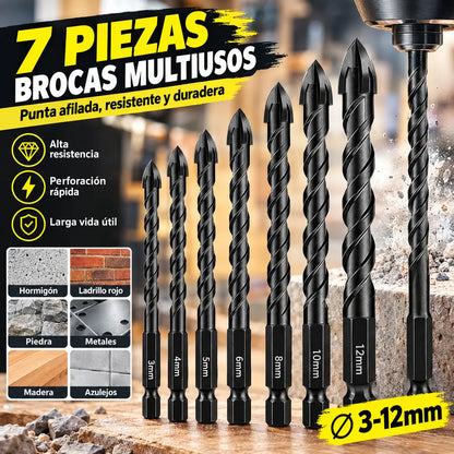 🔥Broca de cuatro filos de aleación de cerámica con mango hexagonal antideslizante ✅perforación de placas vitrificadas ✅placas ✅aleación de vidrio