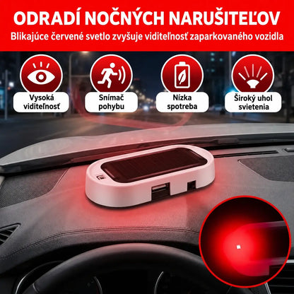 🔈2 kus za 20 €，🚗Solárne LED výstražné svetlo proti krádeži — automatické blikanie v noci, bez káblov, dostupné v bielej a čiernej farbe.