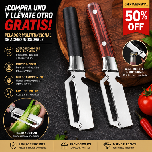 💥Compra 1, llévate 1 gratis💥🔪Pelador multifuncional de acero inoxidable🧅