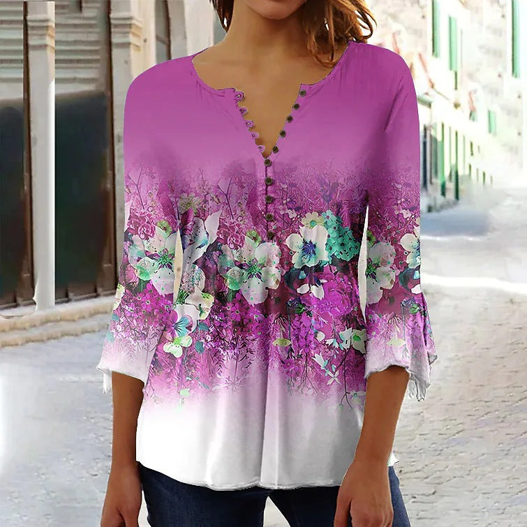 【Oferta limitada – 50% de descuento】 [S-5XL] Camiseta de cuello en V para mujer