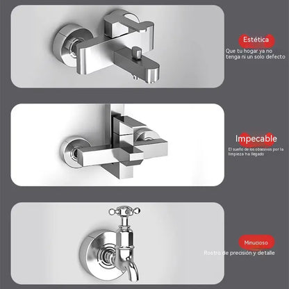 【10 modelos: 28 €】🔧 Cubretubos magnético – 🛠️ Diseño de dos piezas, instalación sin herramientas: cubre los huecos alrededor de las tuberías en segundos. Estética elegante. ¡Ideal para la cocina y el baño! ✨
