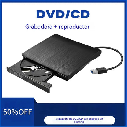 📢📢!50% de descuento! 💿💻 Unidad externa de CD/DVD: Plug & Play, portátil y compatible con Mac/Windows
