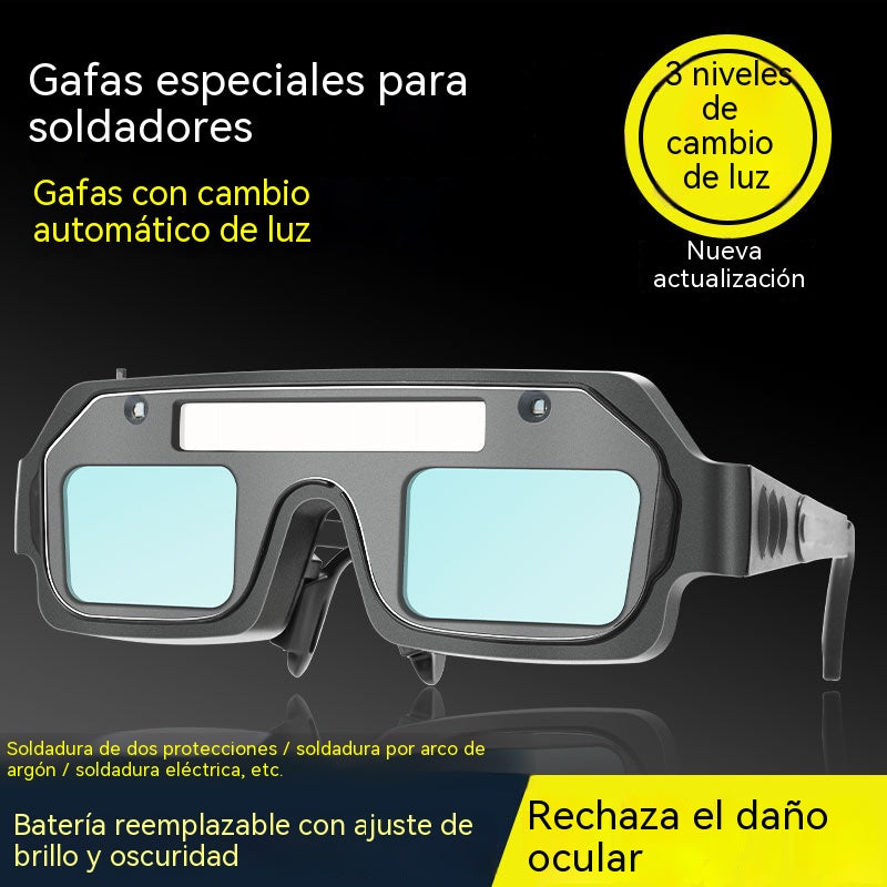 💥🔥🕶️ Gafas de soldadura con oscurecimiento automático, doble protección contra deslumbramiento y rayos UV.