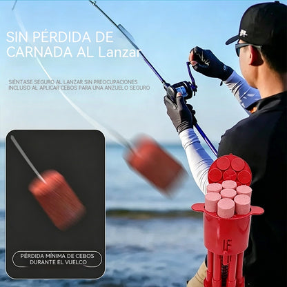 🎣 Dispensador de cebo para pesca. El cebo se dosifica con precisión en cantidades medidas y se comprime hasta obtener una forma uniforme y compacta.