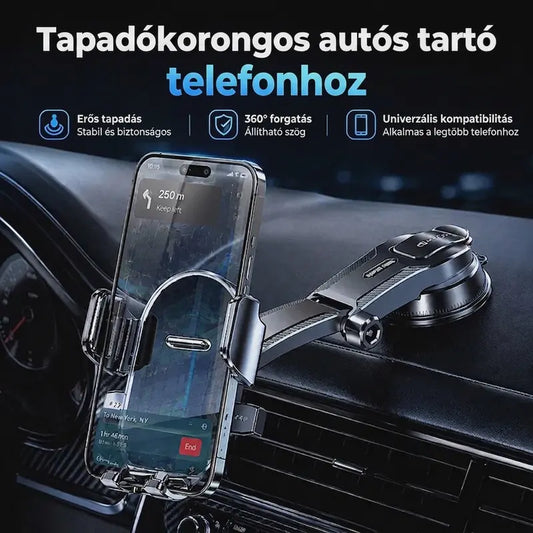 🚗📱 Kettős tapadású autós telefontartó | 400× Stabilabb, biztonságosabb tartás és automatikus záródás