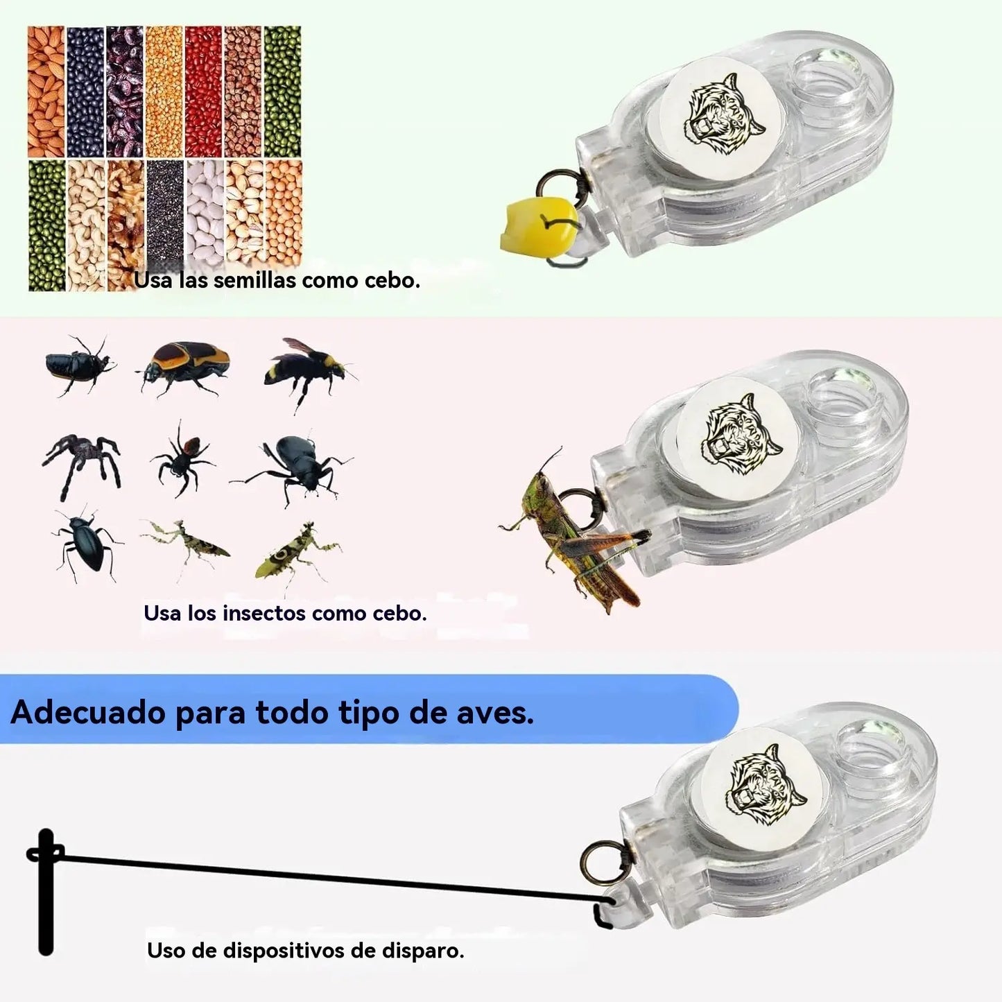 【8 piezas】Trampa de resorte para exteriores, trampa de bloqueo automático de alta sensibilidad