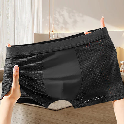 🔥【4 piezas】🧊Calzoncillos bóxer de malla transpirable y cómodos para hombre