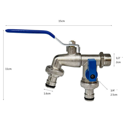 🔥Doble salida para uso exterior | Válvula antirretorno integrada y latón antihielo (UKCA/CE)🚰