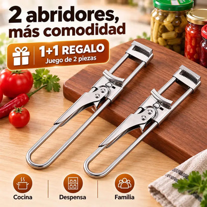 🔥Compra 1 y llévate 1 gratis🔥🍽 Abretarros y abretapas ajustable de boca ancha — Abridor multifuncional de acero inoxidable
