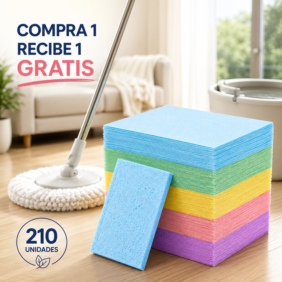 🧹【210 piezas】7 unidades a 20 euros✨ unidades de pastillas limpiadoras multiusos antibacterianas y desodorizantes | Aptas para madera dura, suelos laminados, azulejos y paredes de autocaravana
