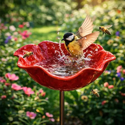 💖30% OFF🎁🐦Fuente colgante para pájaros con forma de cascada, alimentada por energía solar.