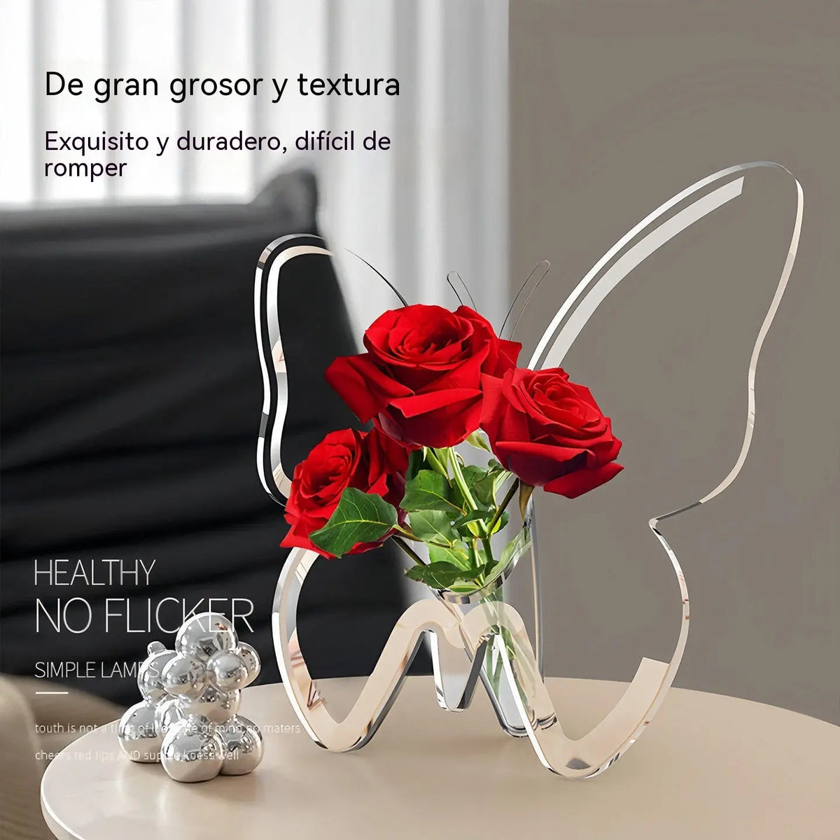 🥰🦋 Jarrón de Mariposa Transparente para Hidroponía | Florero Creativo de Arte para Mesa | Decoración de Hogar y Salón ✨