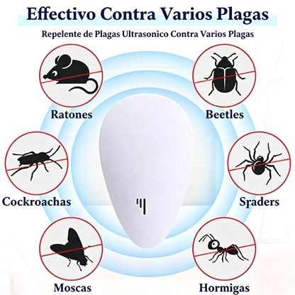 🔥【Compra 1 y llévate 1 gratis】2 artículos por 27 euros🚫🐭Repelente ultrasónico multifuncional inteligente de frecuencia variable para roedores e insectos！