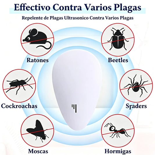 🔥【Compra 1 y llévate 1 gratis】2 artículos por 27 euros🚫🐭Repelente ultrasónico multifuncional inteligente de frecuencia variable para roedores e insectos！