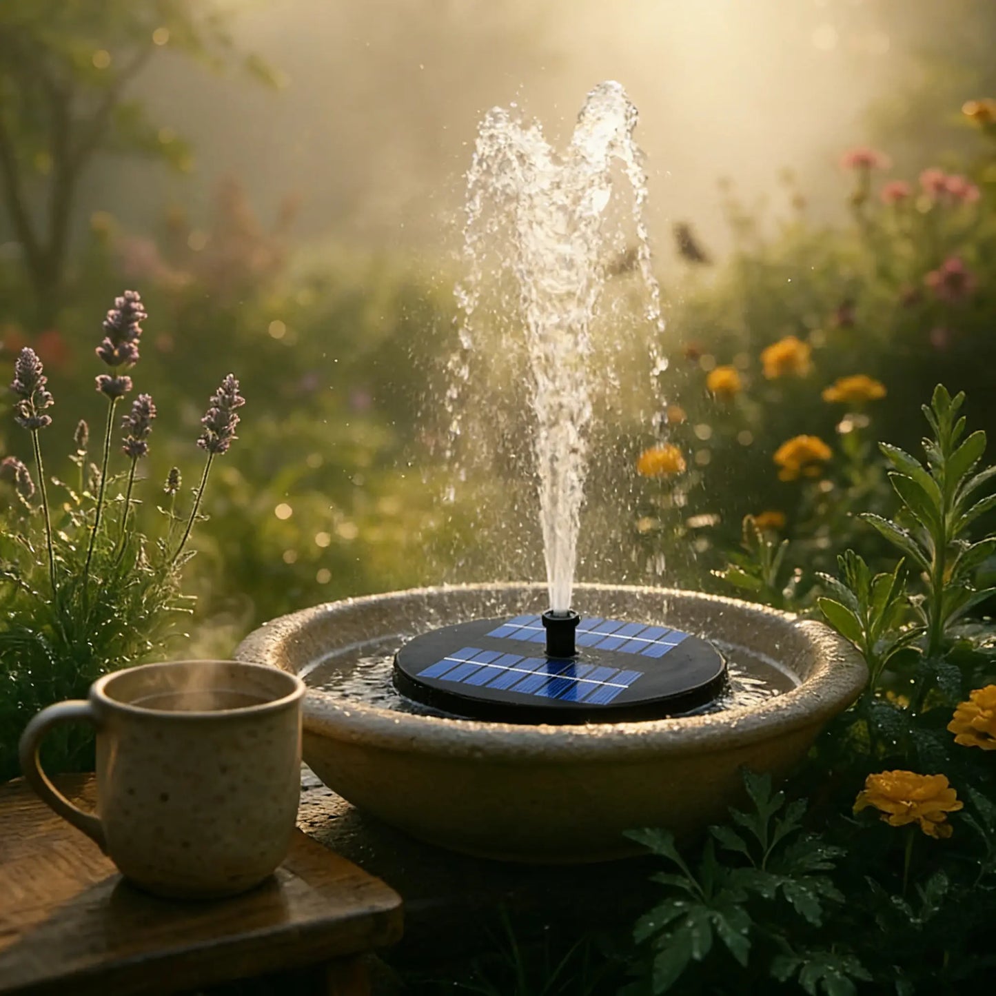 Bomba de fuente solar flotante: bomba de agua de alta eficiencia compatible con múltiples patrones de chorro.